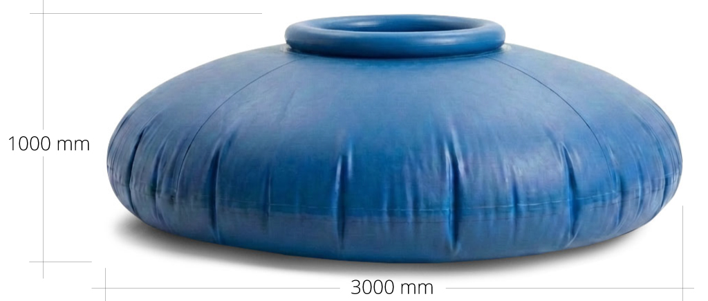 Flexible Schalung mit Durchmesser 3000 mm und Höhe 1000 mm