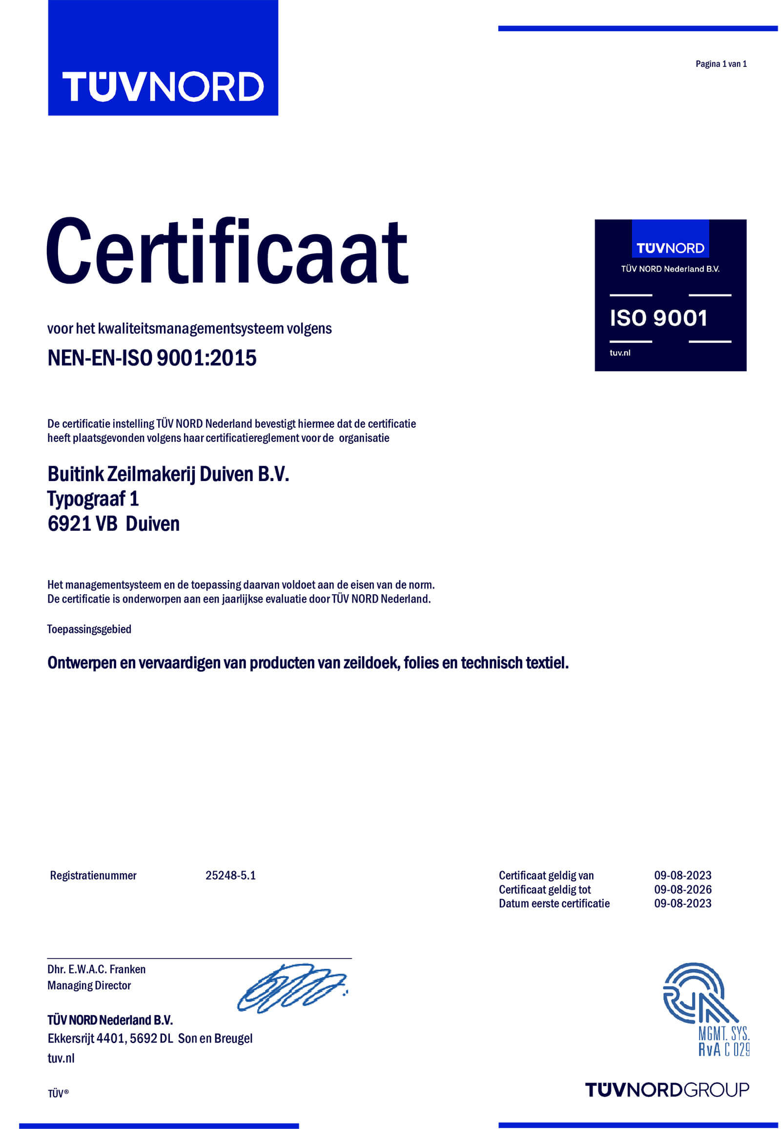 ISO9001 Buitink Technology