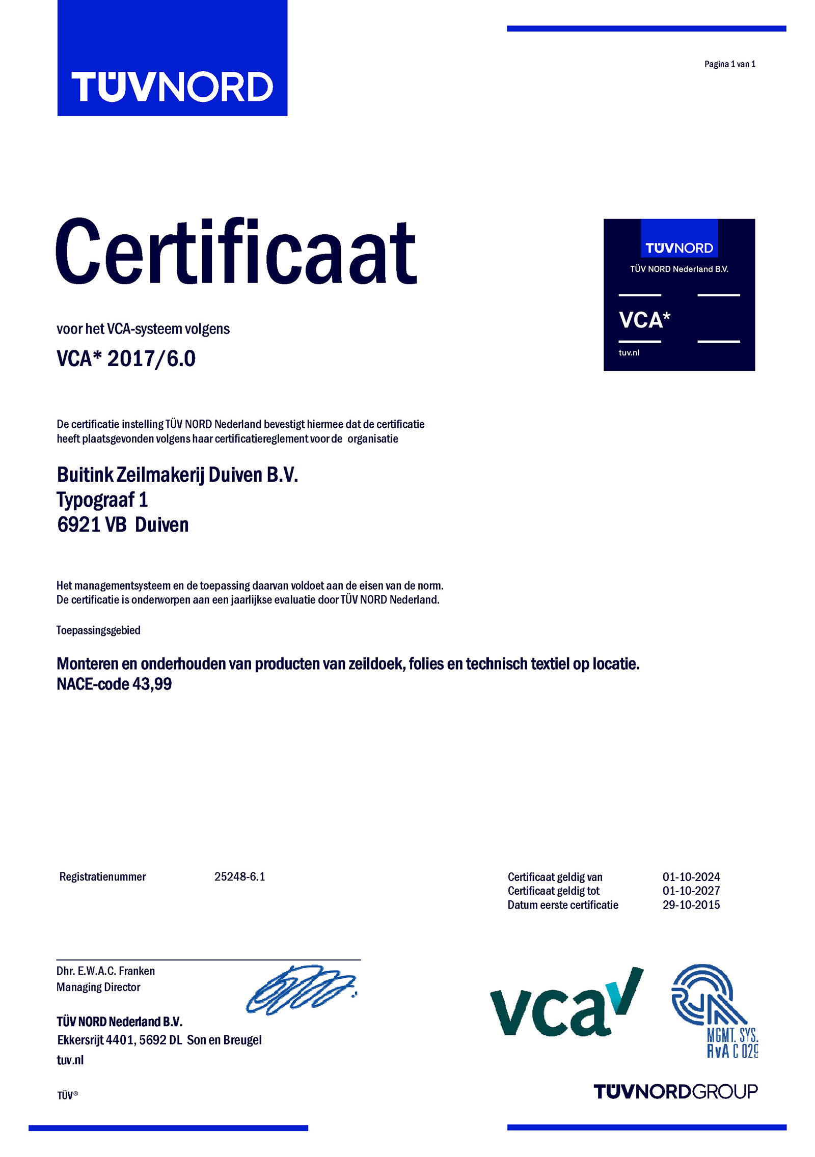 VCA certificaat