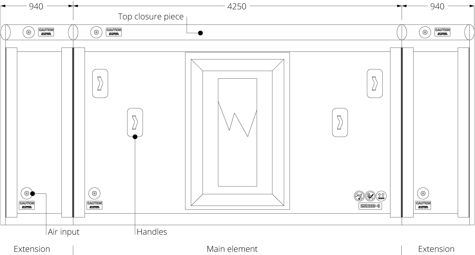 Messungen aufblasbare Wand