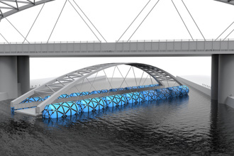 Flutuadores para estruturas de pontes